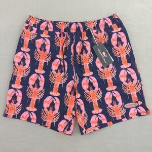 Vineyard Vines Lobster Print Chappy Swim Trunks Shorts Mens Small Lined Beach